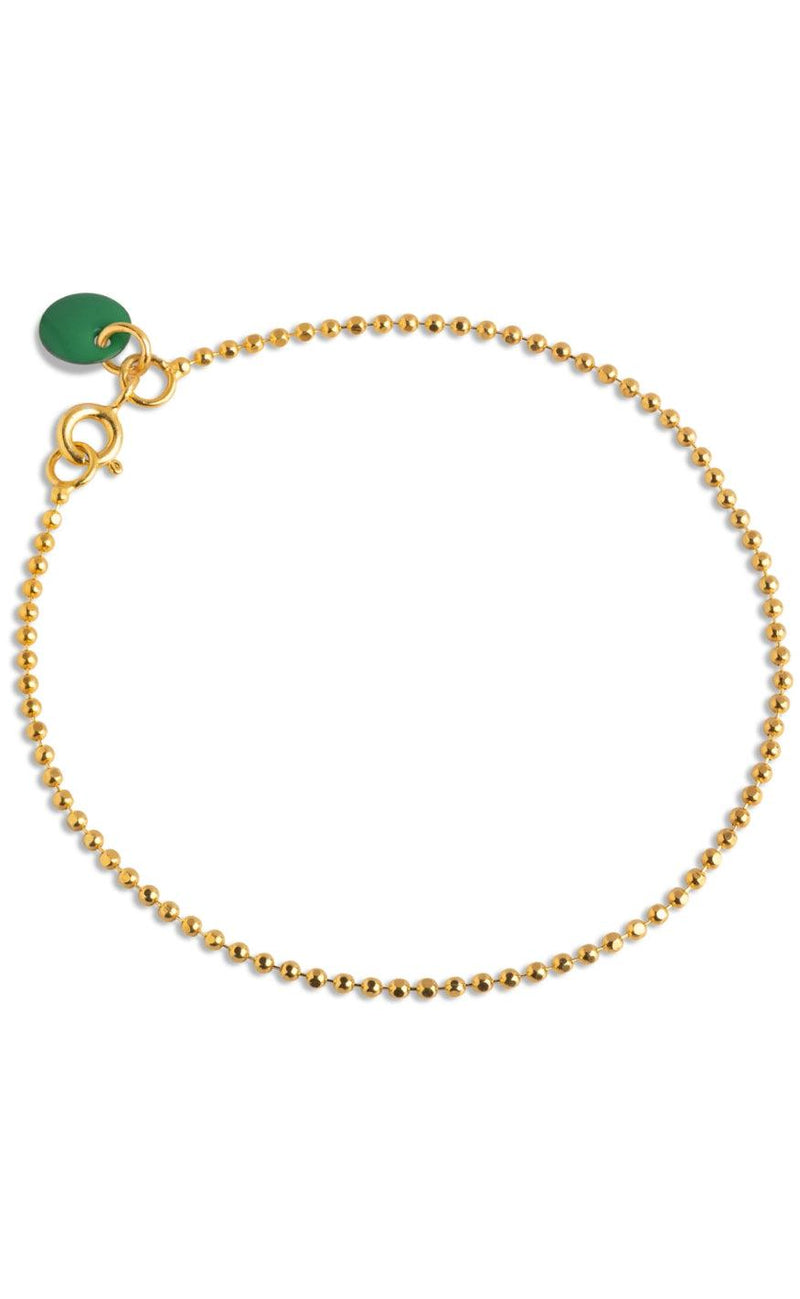 ENAMEL Copenhagen Armbånd - Ball Chain - Petrol Green