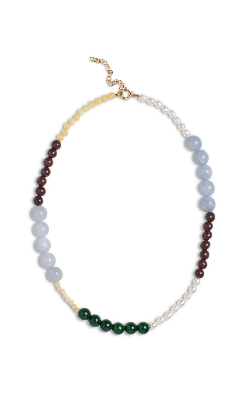 Enamel Copenhagen Halskæde - Marli - Pearls/Light Grey/Brown/Green
