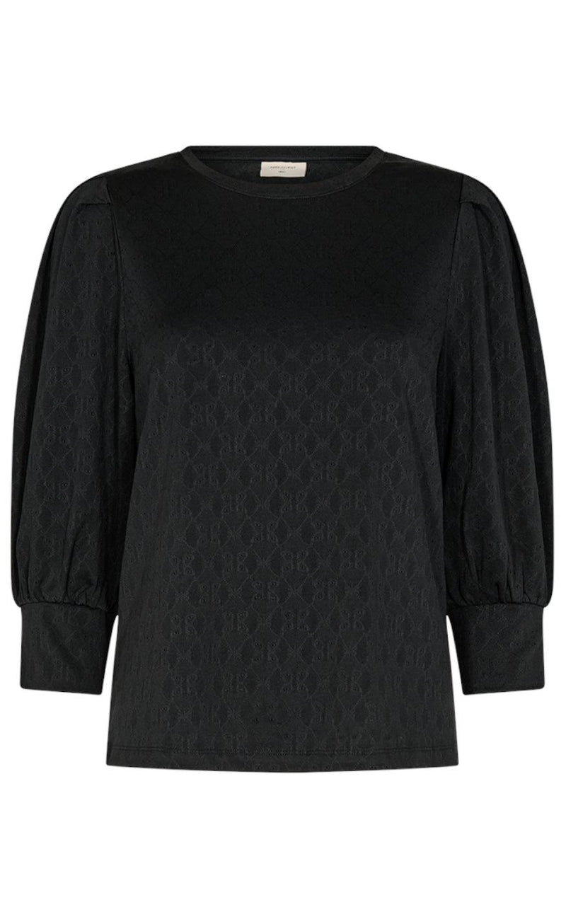 Freequent Bluse - Blond - Black
