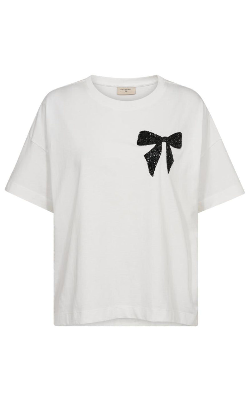 Freequent Bluse - Carol - Star Off-White W. Black