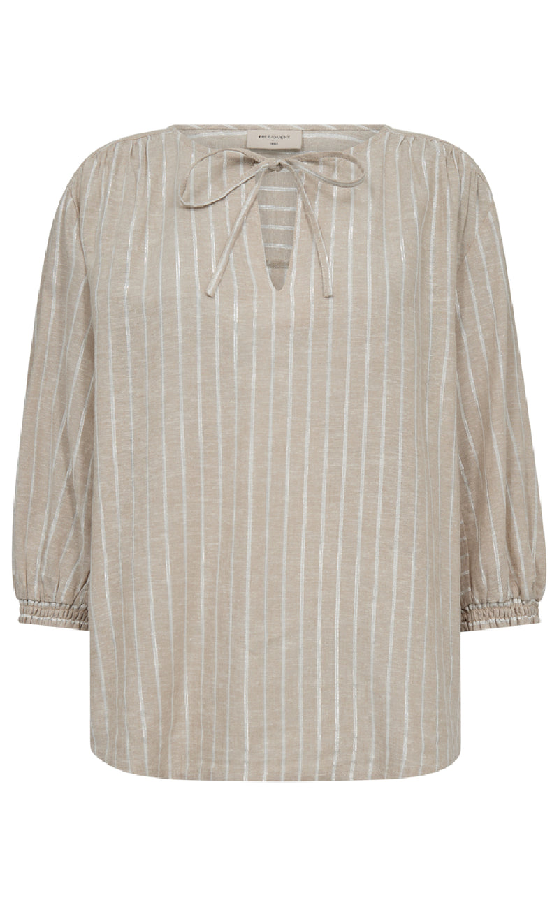 Freequent Bluse - Lalux - Sand Melange w. Off-White
