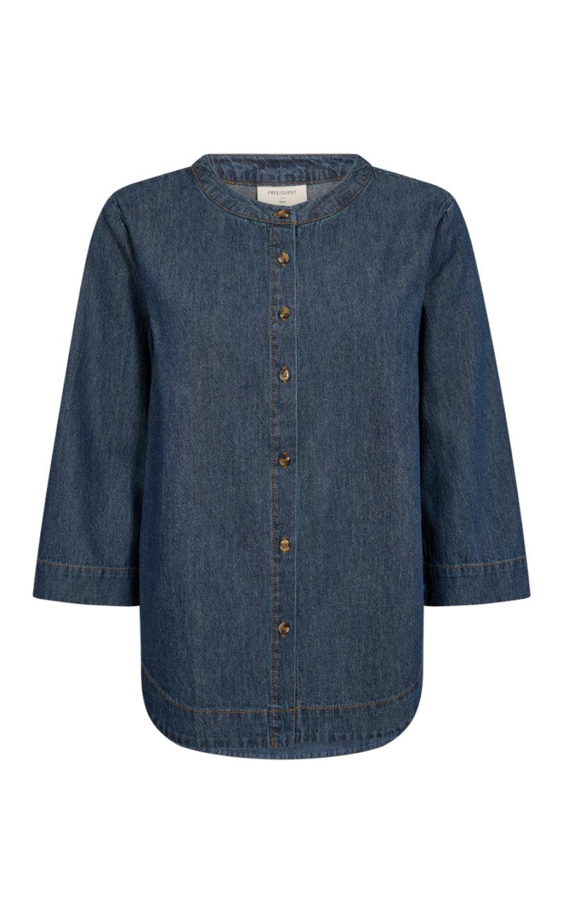 Freequent Bluse - Lisea - Dark Blue Denim