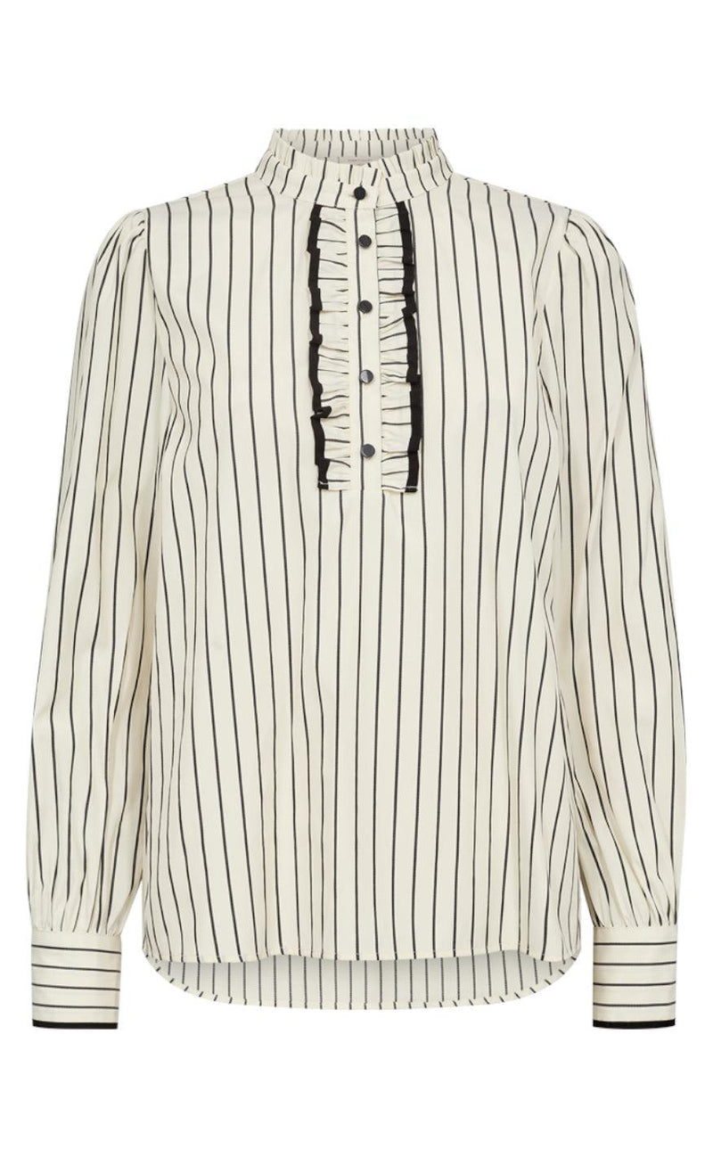 Freequent Bluse - Paly - Tofu w. Black