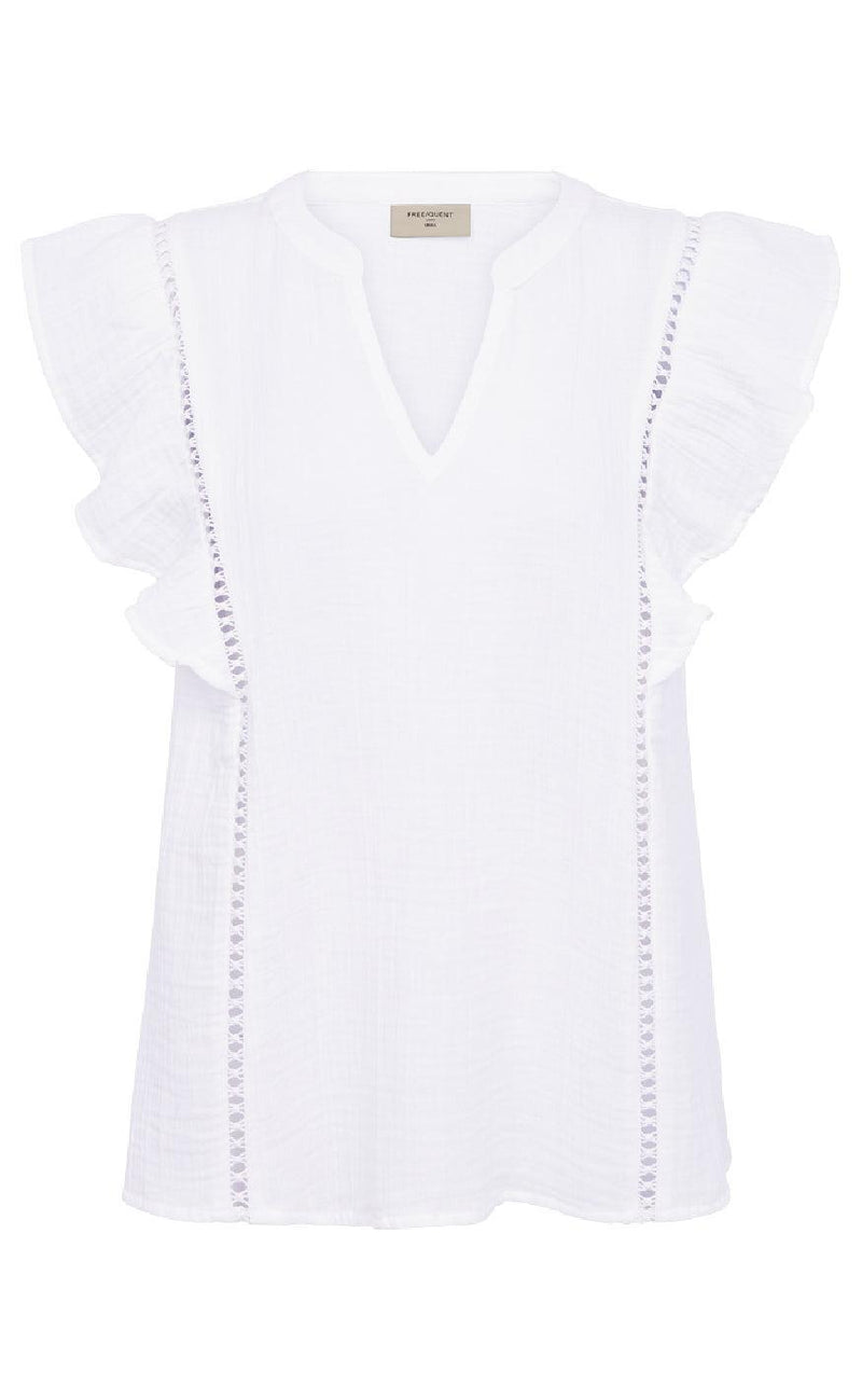 Freequent Bluse - Uline - Brilliant White