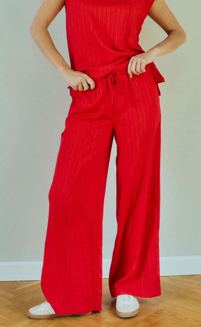 Freequent Bukser - Grsvalse - True Red