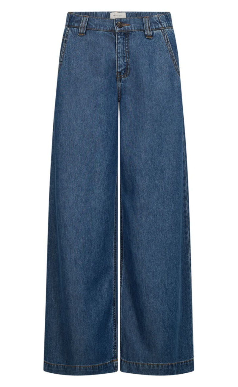 Freequent Bukser - Milo Pant - Medium Blue Denim