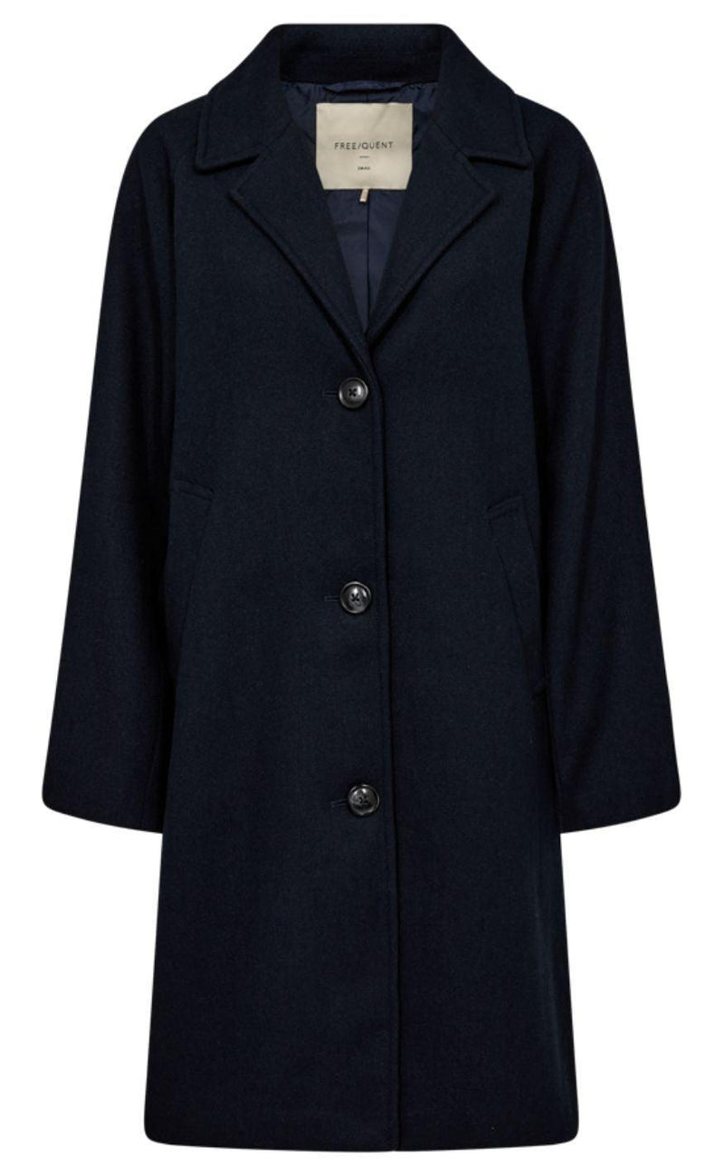 Freequent Jakke - Mellon Long - Navy Blazer
