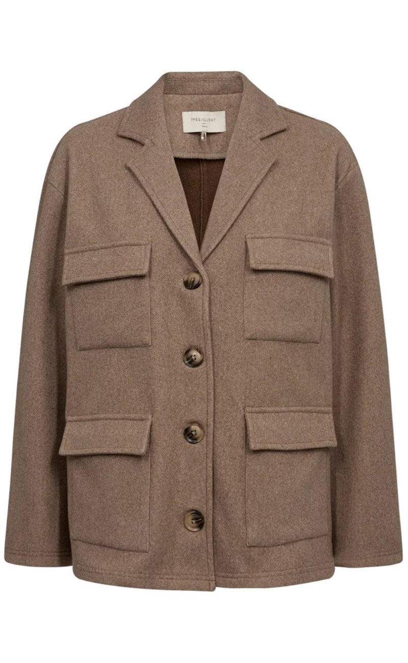 Freequent Jakke - Yanna - Taupe Gray Melange