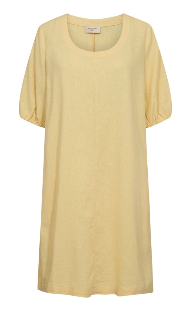 Freequent Kjole - Lava Round Neck - Golden Haze