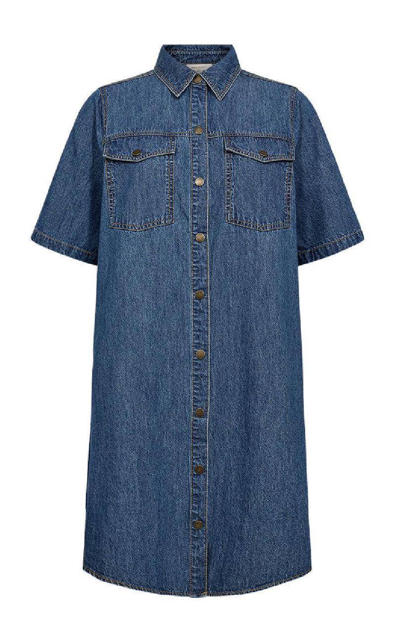Freequent Kjole - Lisea - Medium Blue Denim