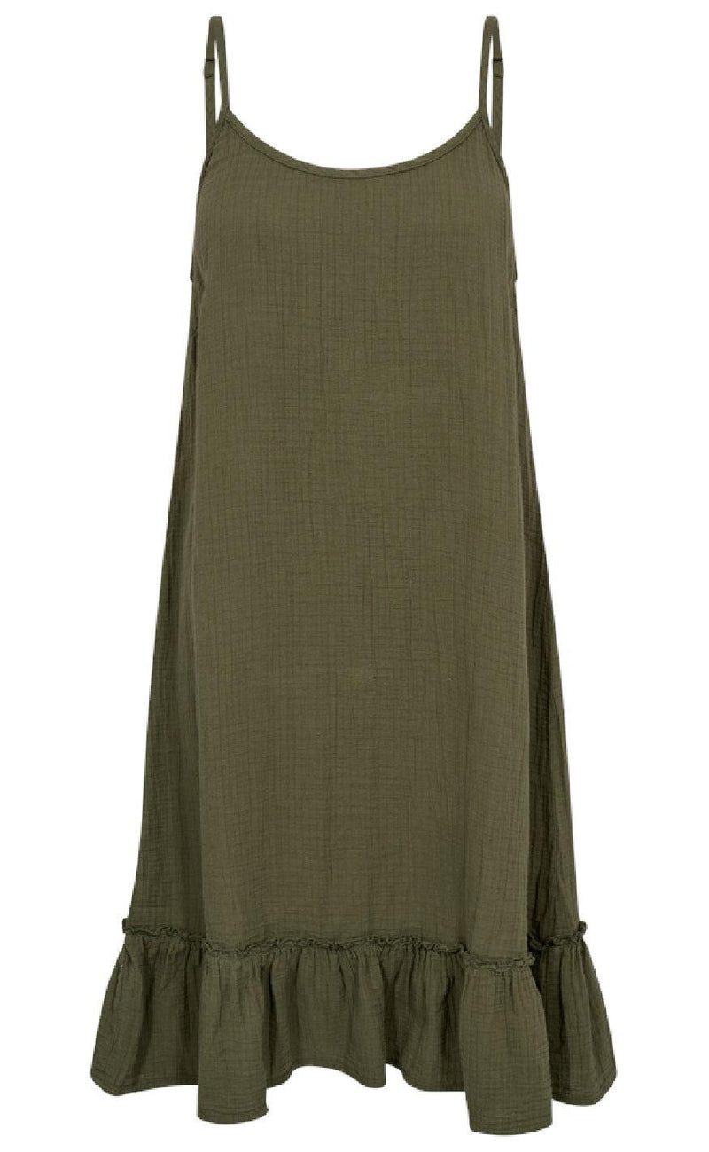 Freequent Kjole - Uline - Deep Lichen Green