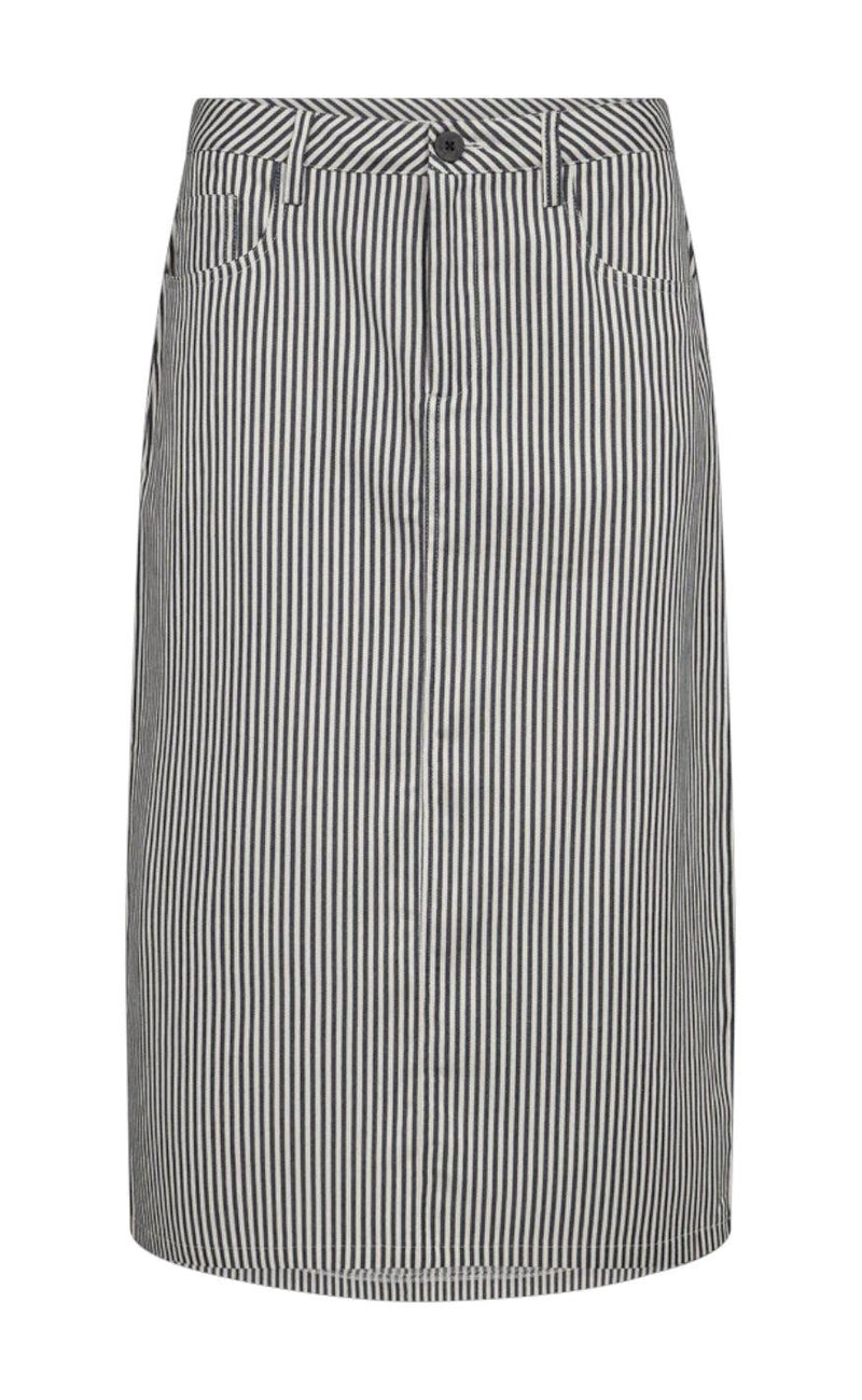 Freequent Nederdel - Mella - Medieval Blue W. Off White