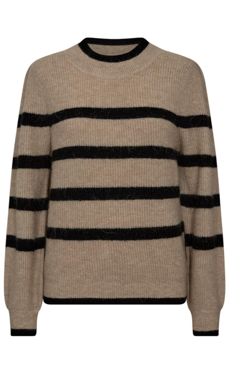 Freequent Pullover - Hilla - Crockery Mel. W. black