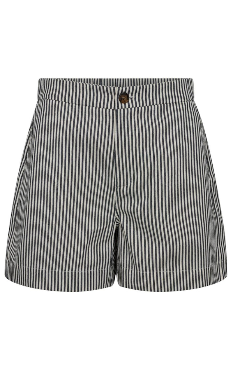 Freequent Shorts - Mella - Medieval Blue W. Off-White