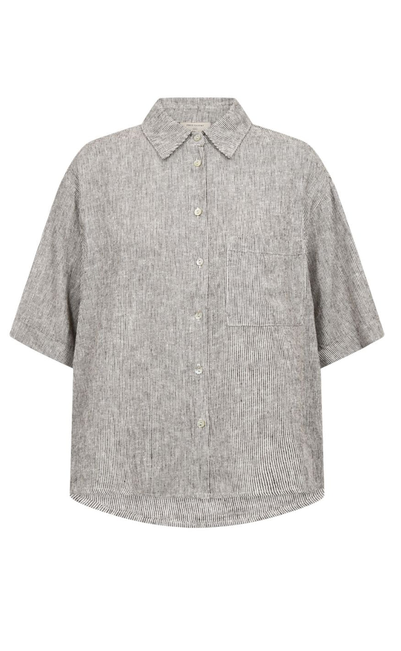 Freequent Skjorte - Lava - Coffee Bean w. Star Off-white