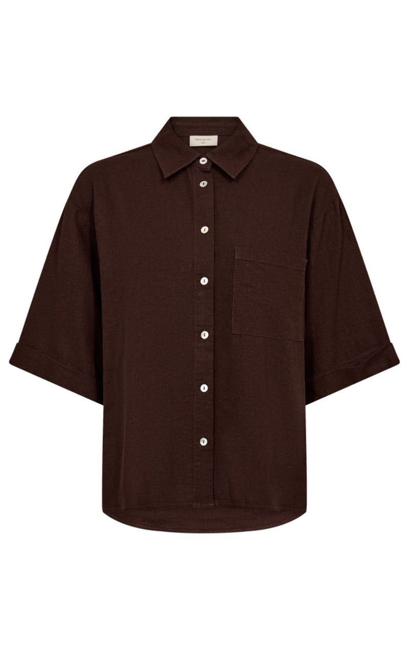 Freequent Skjorte - Lava Pocket - Coffee Bean