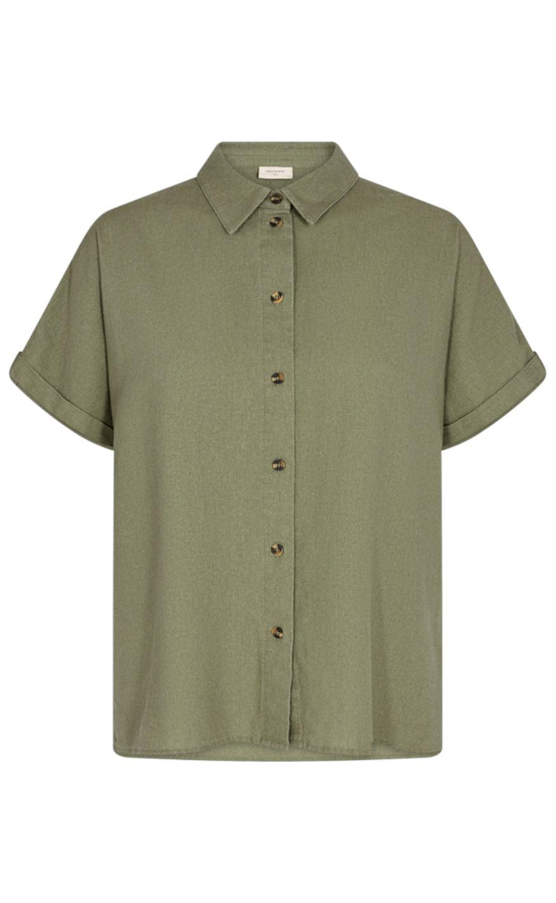 Freequent Skjorte - Lava SS - Deep Lichen Green