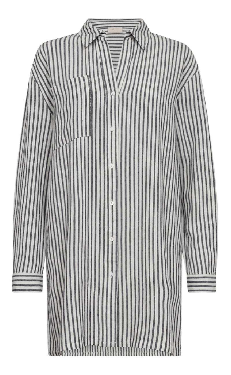 Freequent Skjorte - Lavisco - Star Off-white w. Navy Blazer