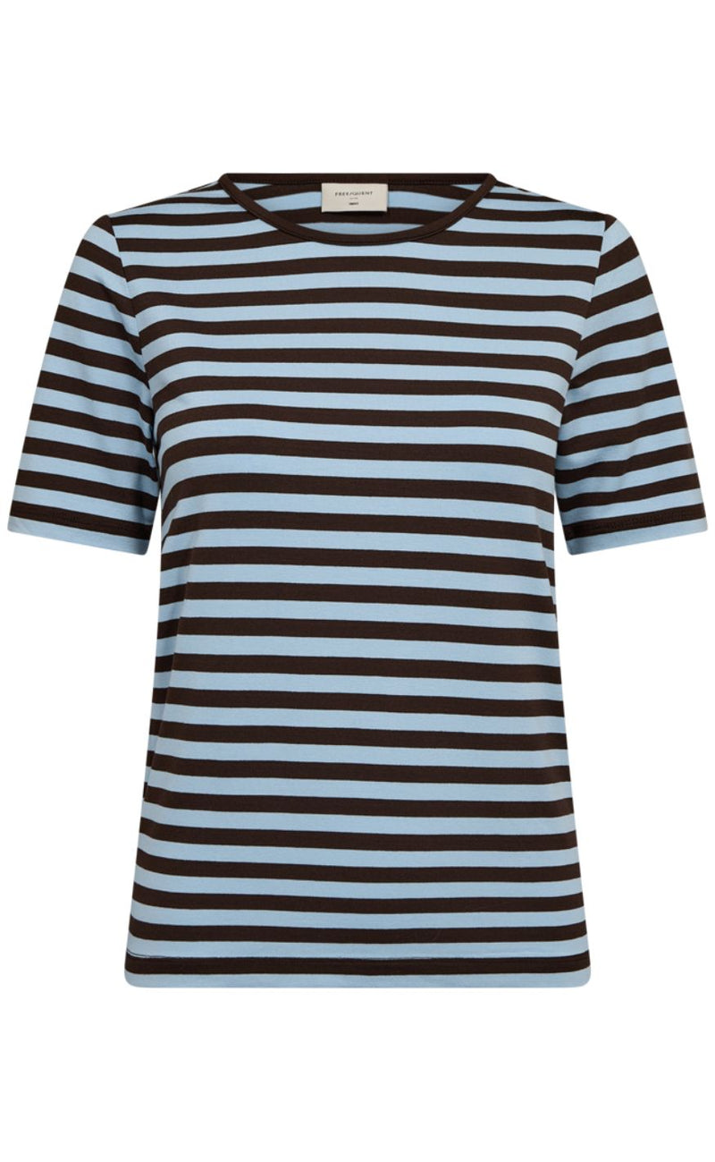 Freequent T-Shirt - Liana - Coffee Bean w. Blue Bell