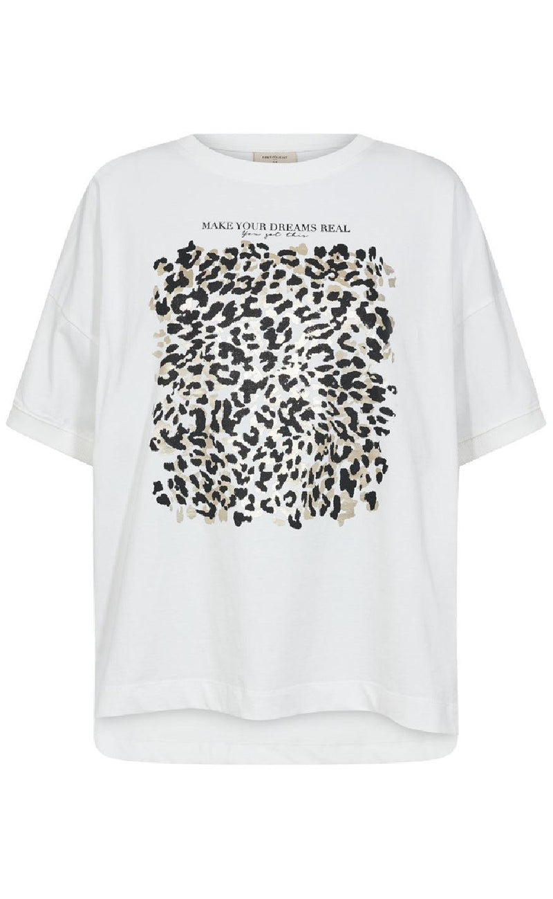 Freequent T-shirt - Carol - Star Off-white w. Black