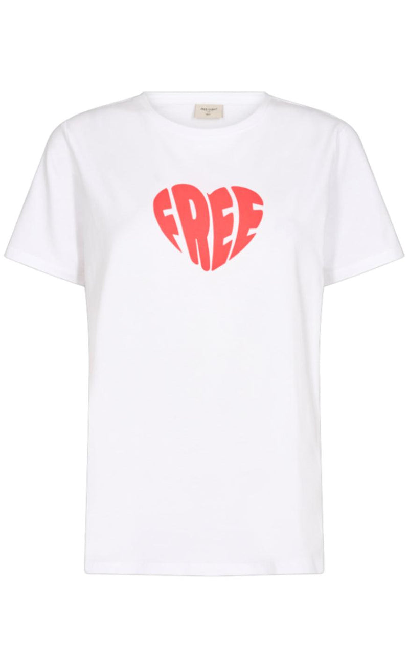 Freequent T-shirt - Fenjal - Brilliant White W. Cherry Tomato