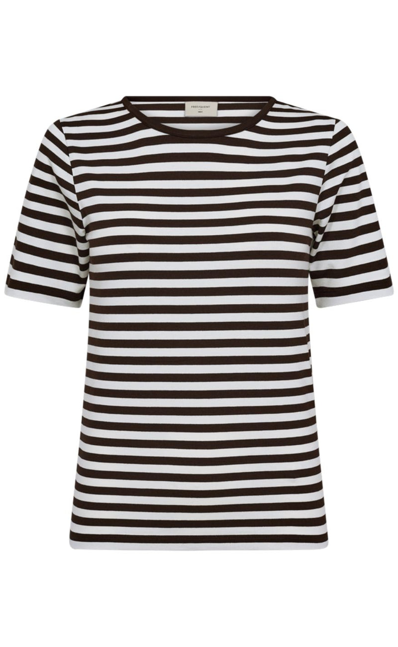 Freequent T-shirt - Liana - Coffee Bean w. Star Off-white