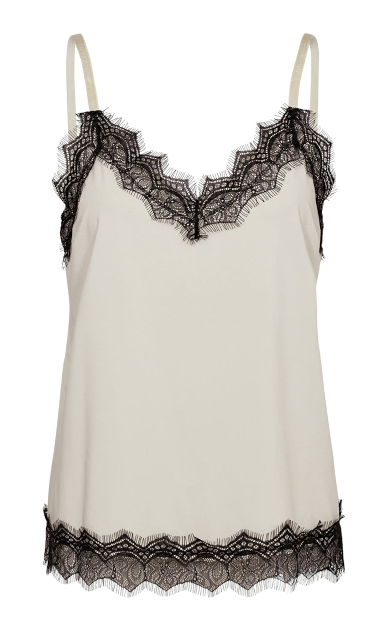 Freequent Top - Bicco Strap - Moonbeam w. Black