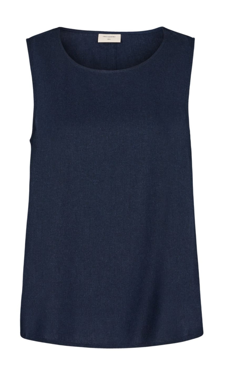 Freequent Top - Lava Button Back - Navy Blazer