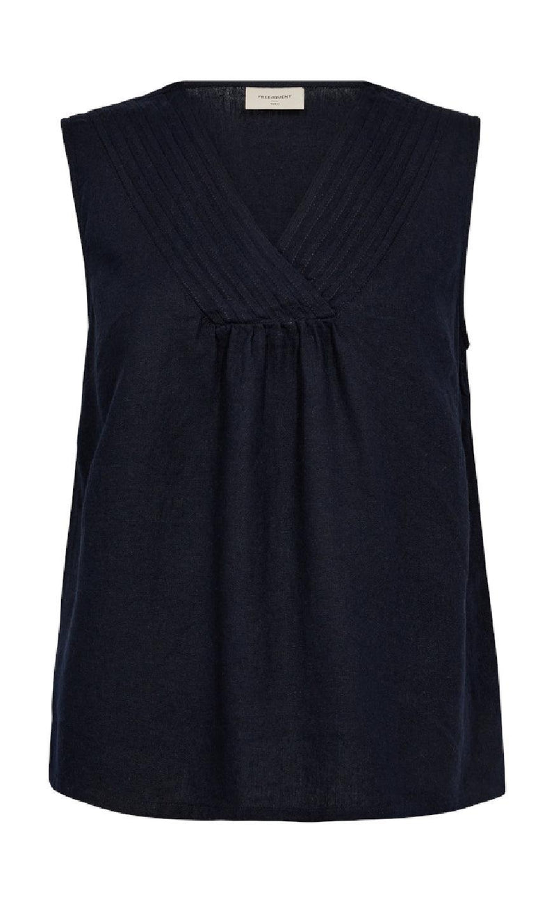 Freequent Top - Lava - Navy Blazer