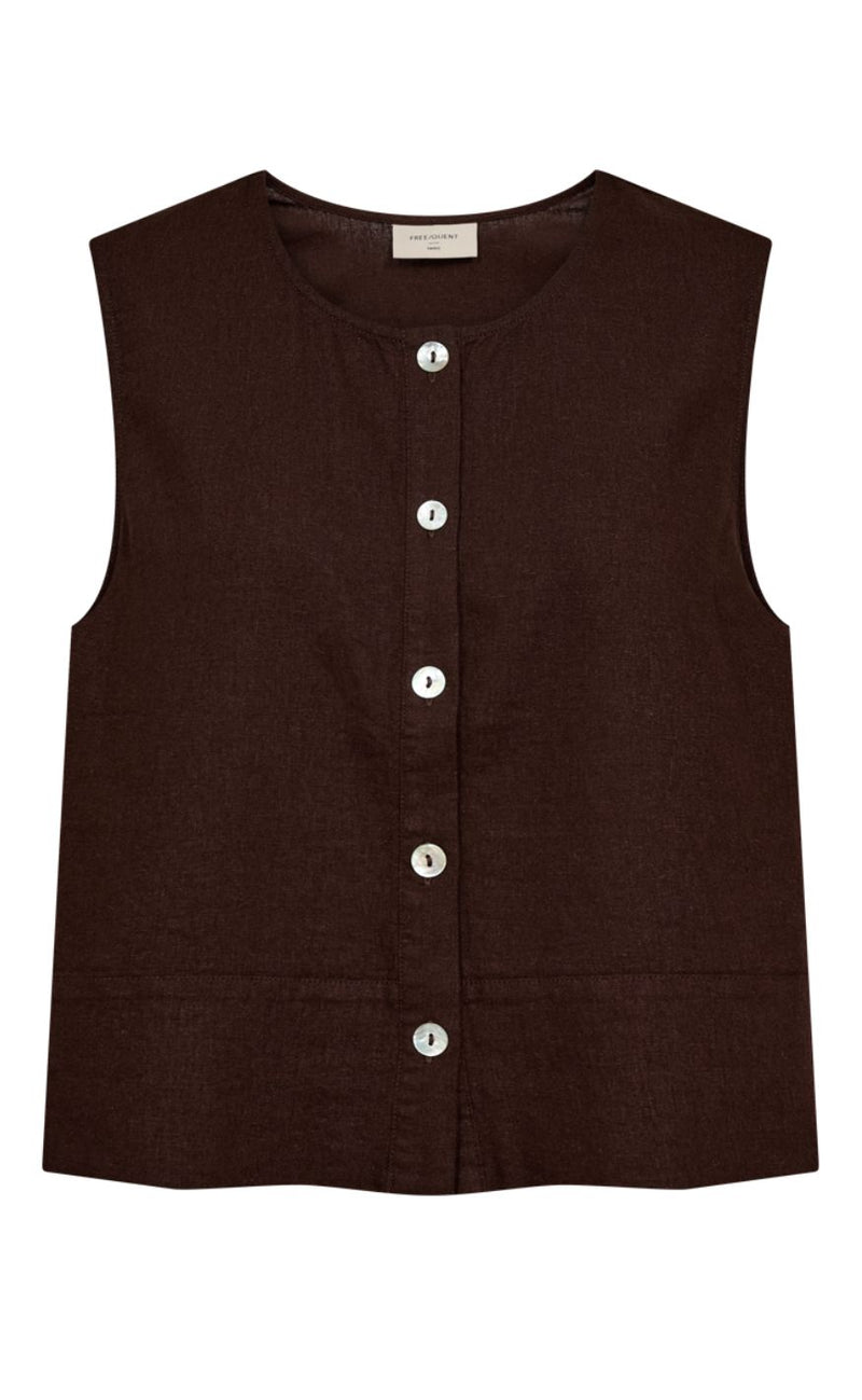 Freequent Top - Lava Vest - Coffee Bean