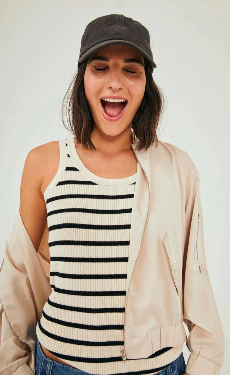 Freequent Top - Mandy - Tofu W. Black