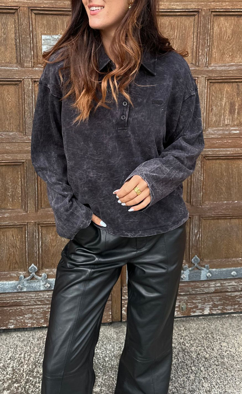 Gestuz Bluse - Neia - Black Brown Washed