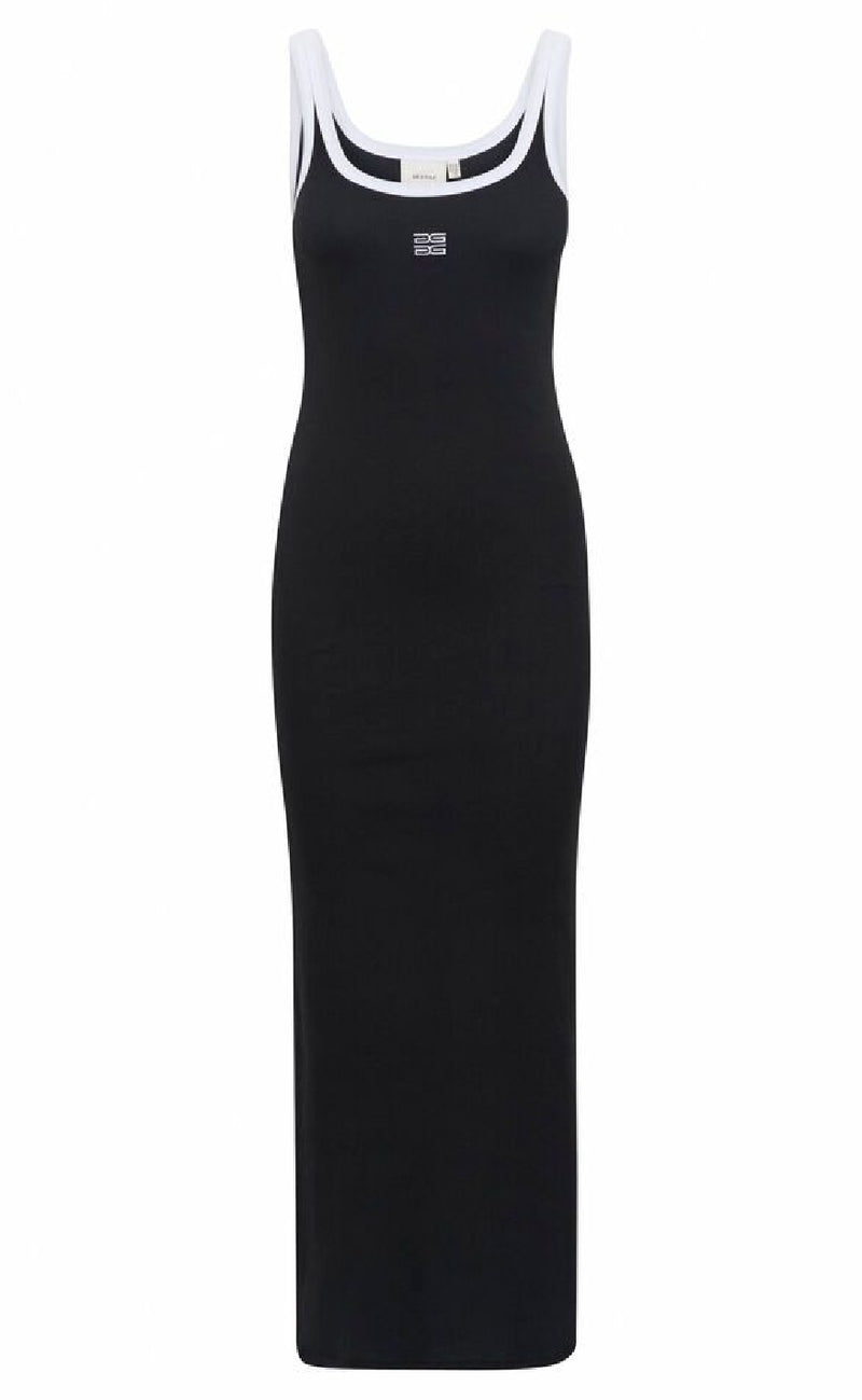 Gestuz Kjole - Drew Contrast Logo - Black
