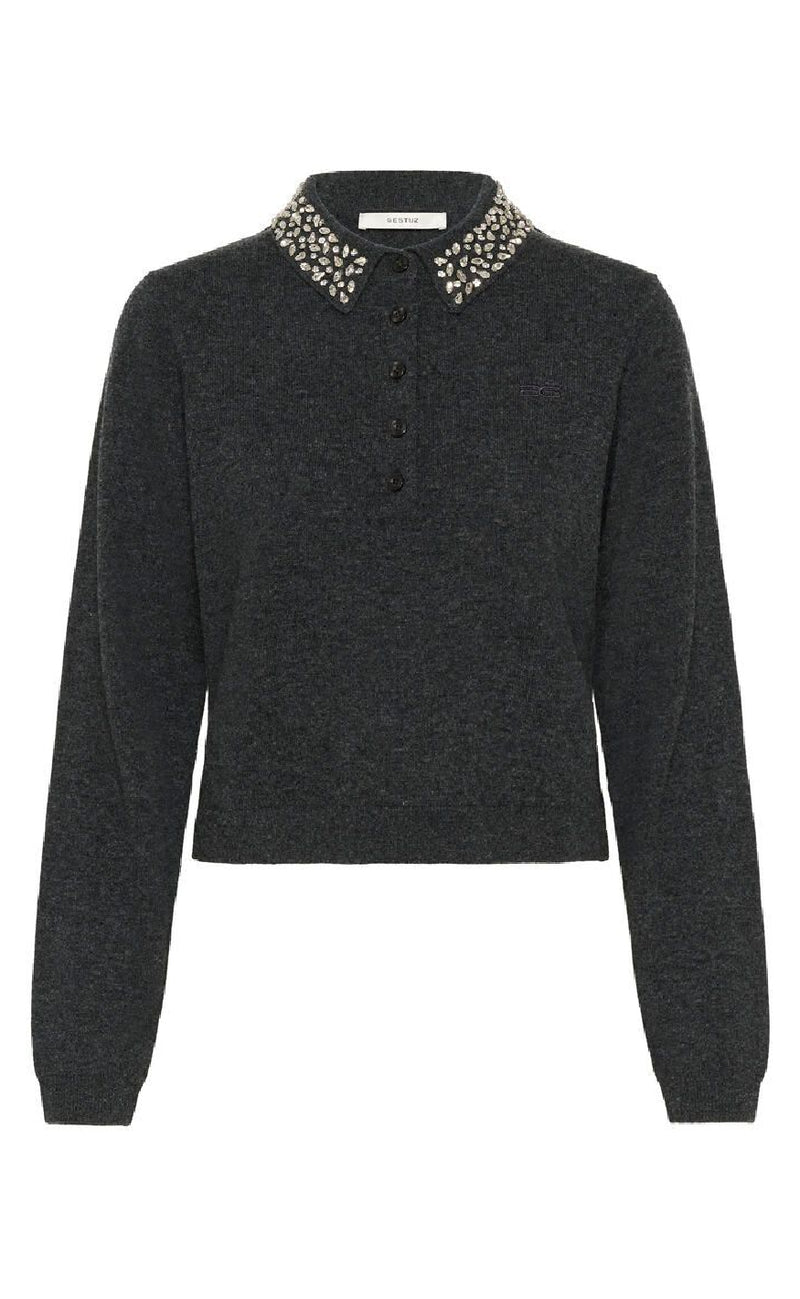 Gestuz Pullover - Manzi - Deep Graphite Melange