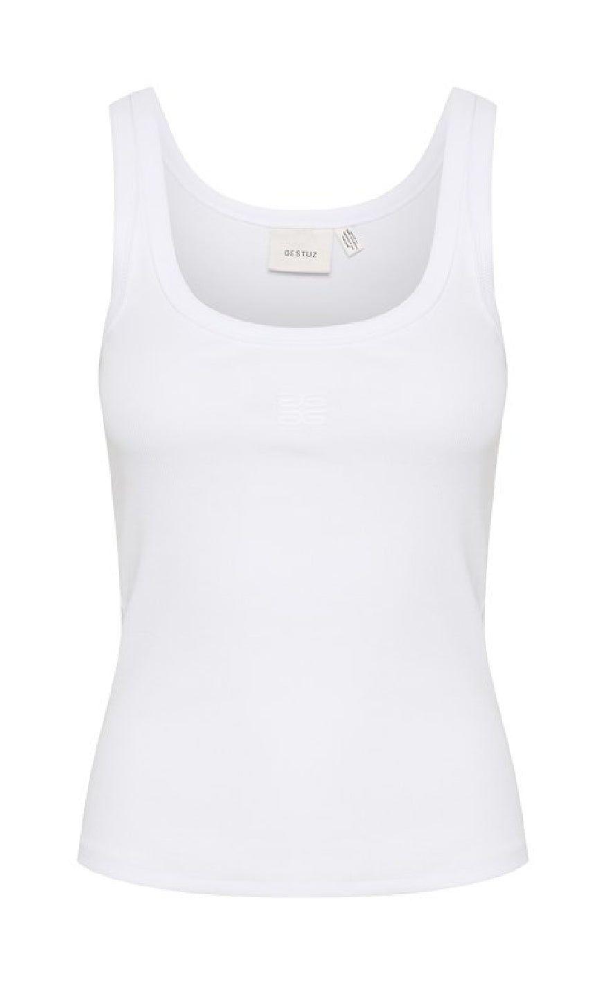 Gestuz Top - Drew Logo 2.0 - Bright White