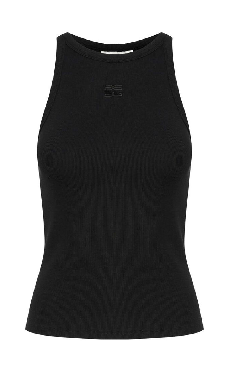 Gestuz Top - Drew Logo Tank 2.0 - Black