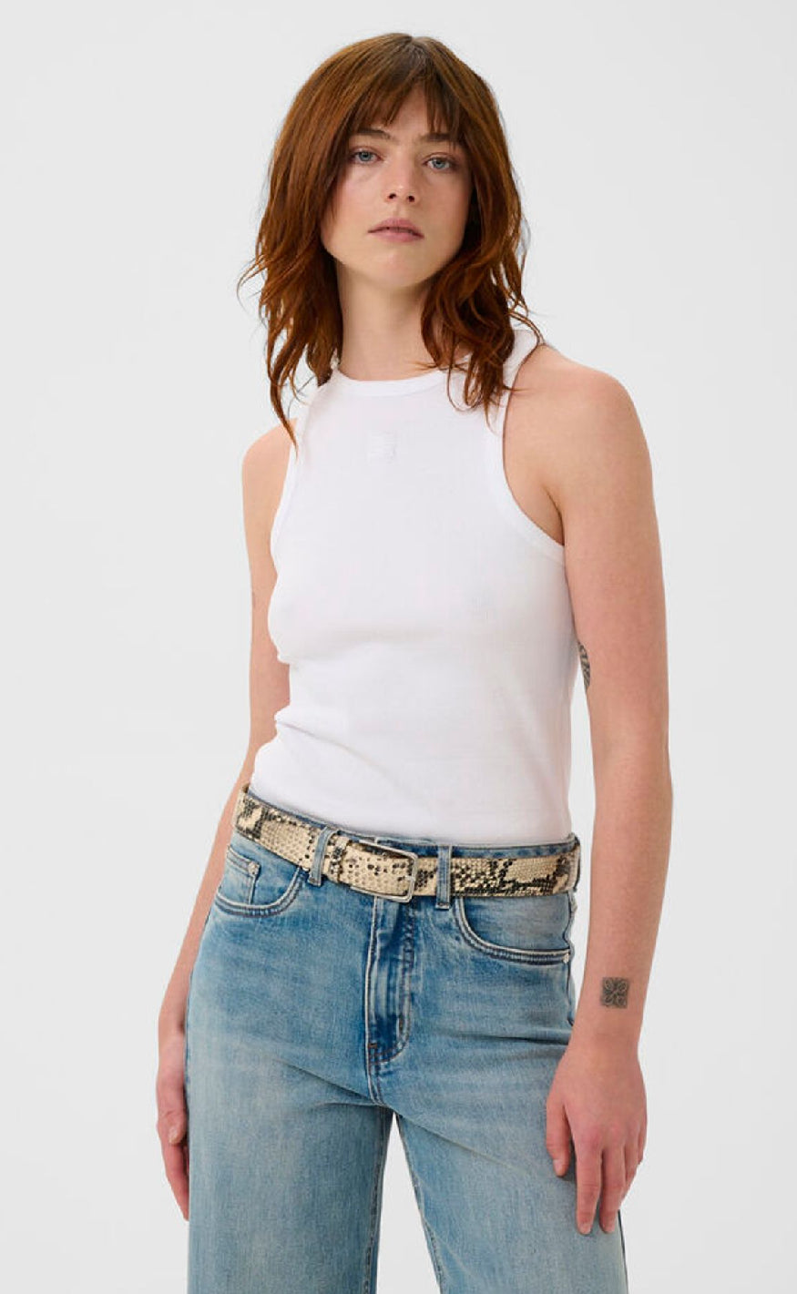 Gestuz Top - Drew Logo Tank 2.0 - Bright White