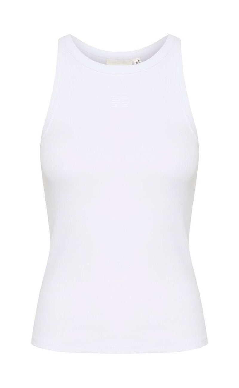 Gestuz Top - Drew Logo Tank 2.0 - Bright White