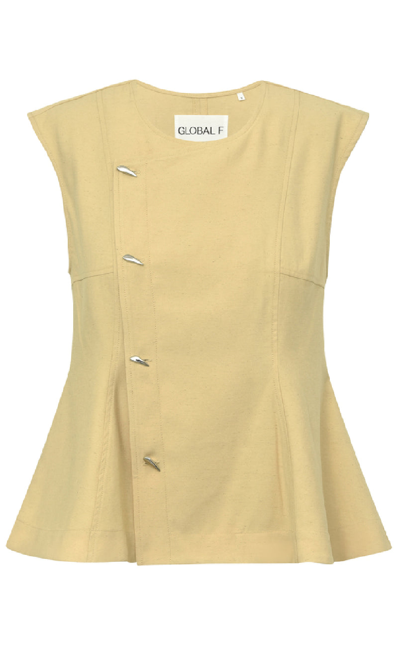 Global Funk Bluse - Pammi-G - Butter Yellow Melange