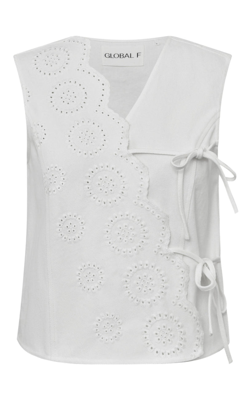 Global Funk Top - Ciana Scallop-G - White