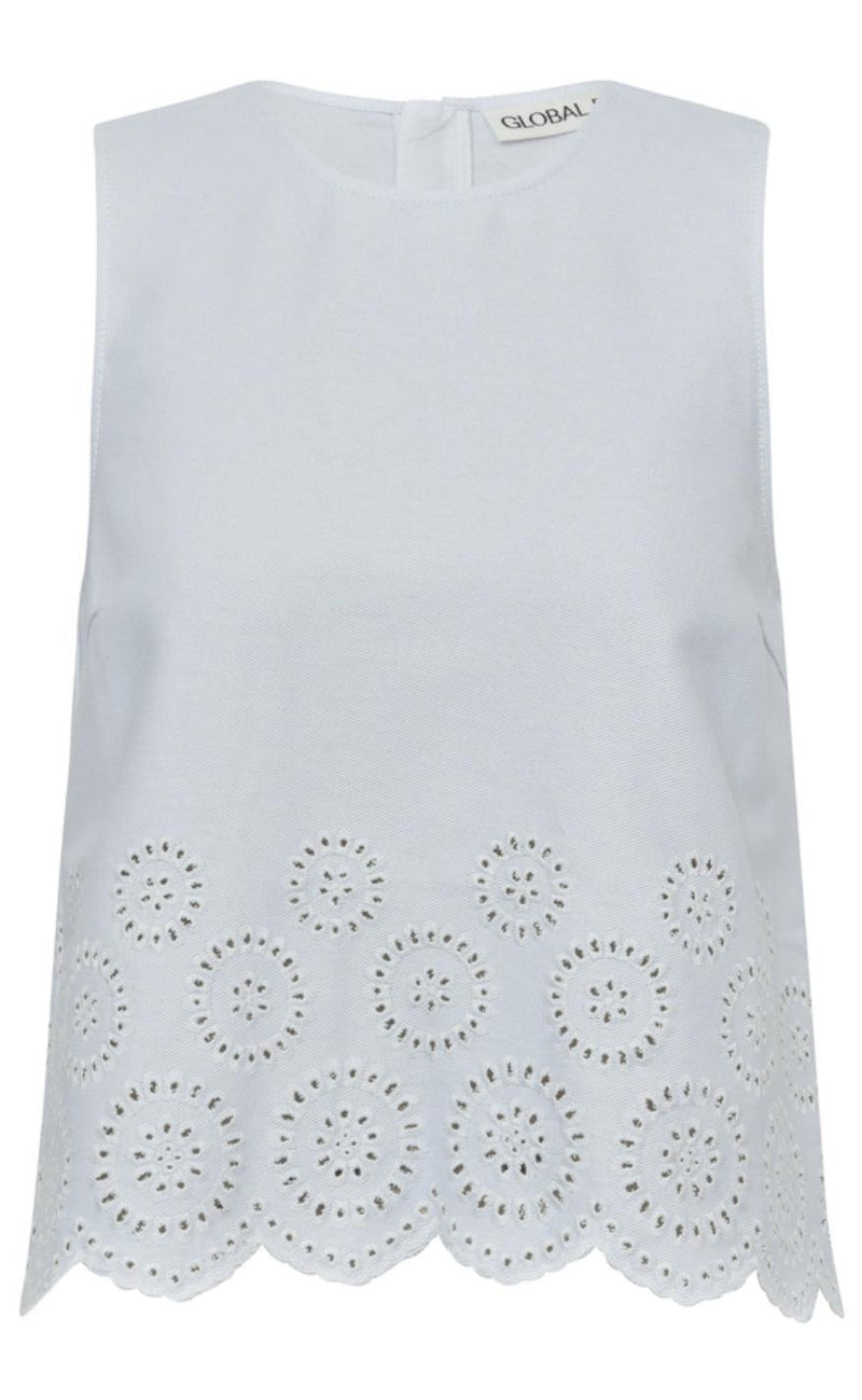 Global Funk Top - Rihne Scallop-G - White