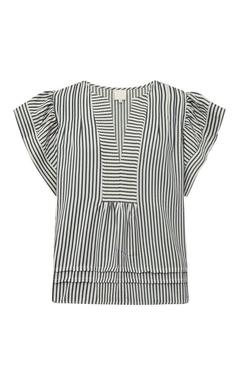 Gossia Bluse - Minka - Creme Navy Stripes