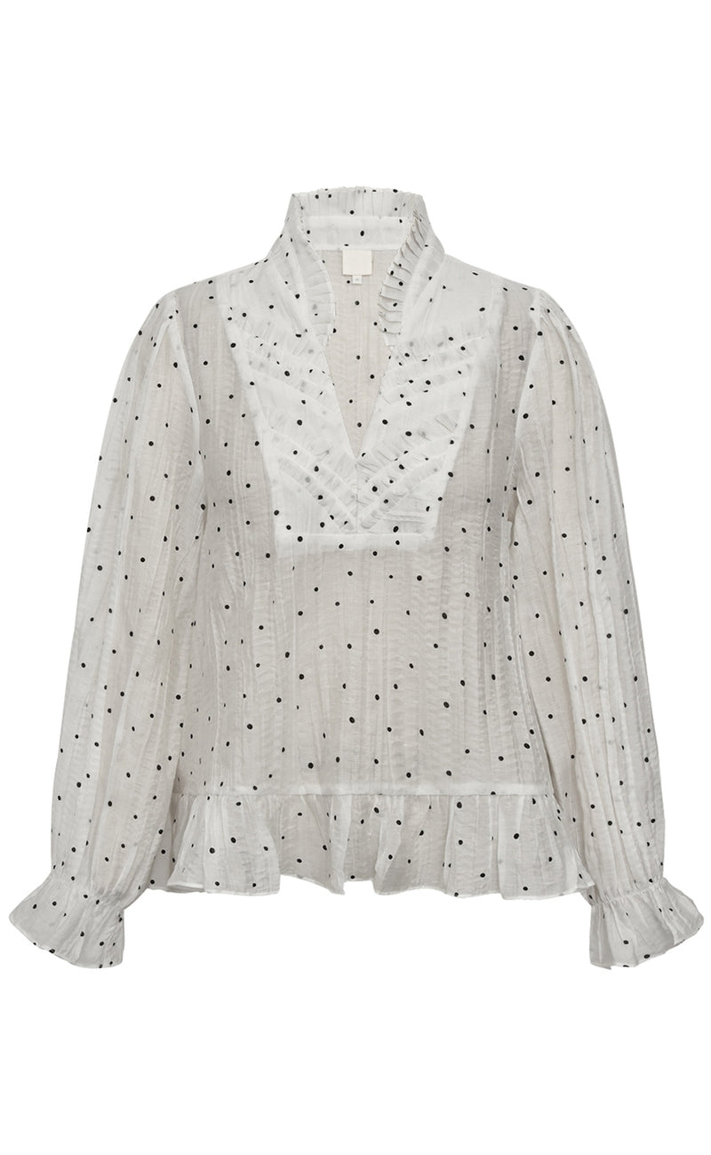 Gossia Bluse - Nazil Lullo - Off-white/Black Dots