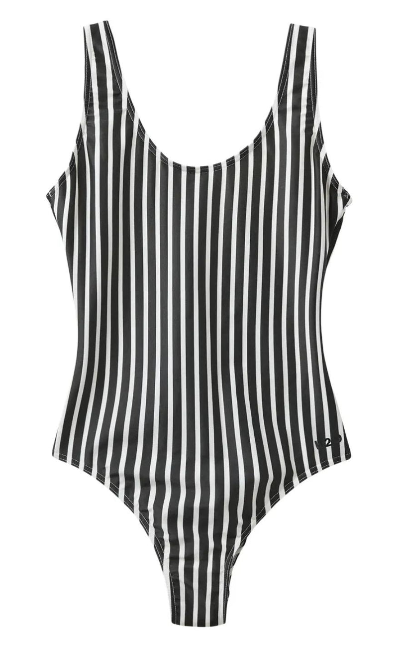 H2O Badedragt - Stripe Swim - Black