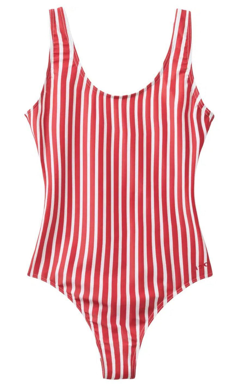 H2O Badedragt - Stripe Swim - Red