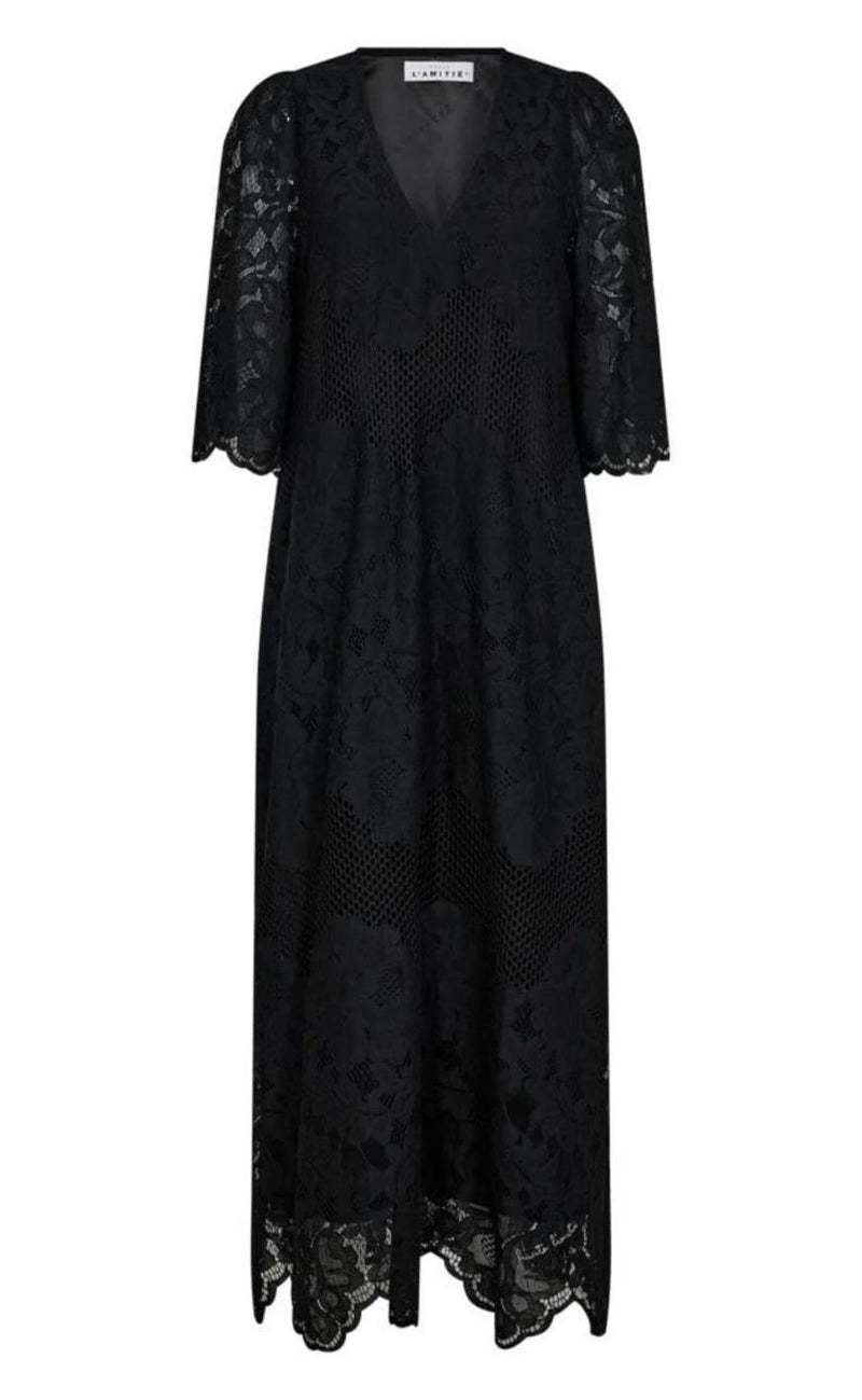 Haute L'Amitié Kjole - Curvey Lace Hem - Black