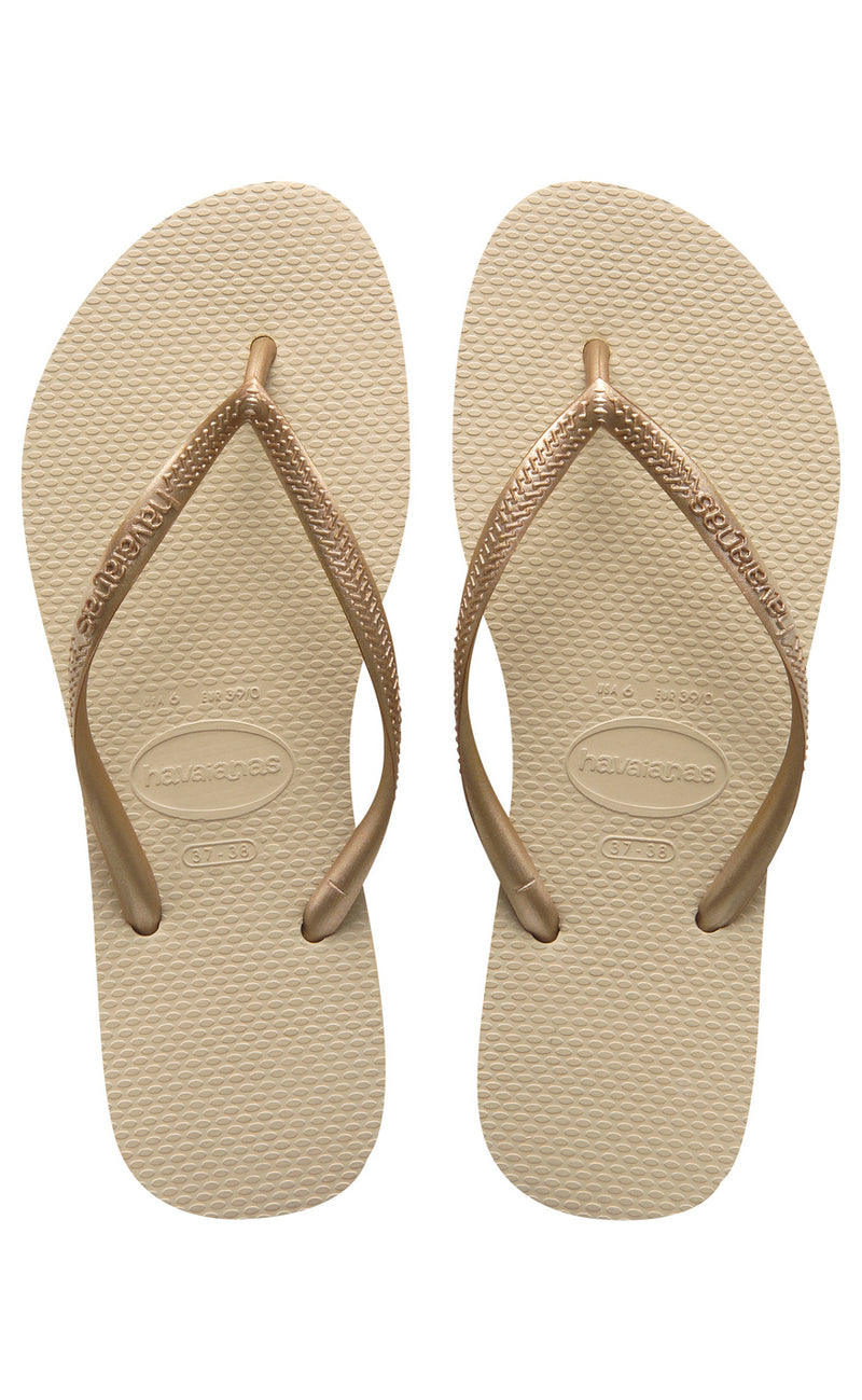 Havaianas Klipklapper / Sandal - Slim - SandGrey/L. Gold