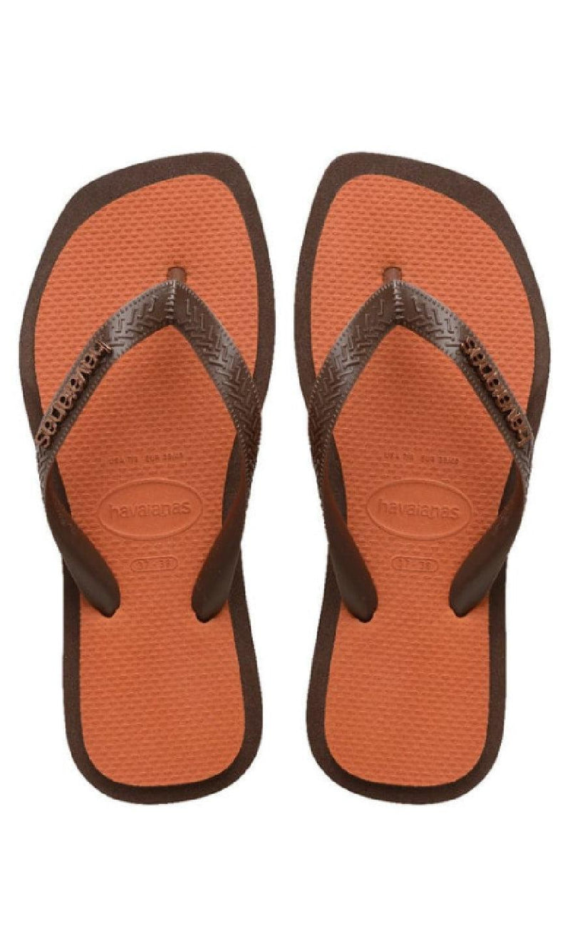 Havaianas Klipklapper / Sandal - Top Square Fusion - Dark Brown