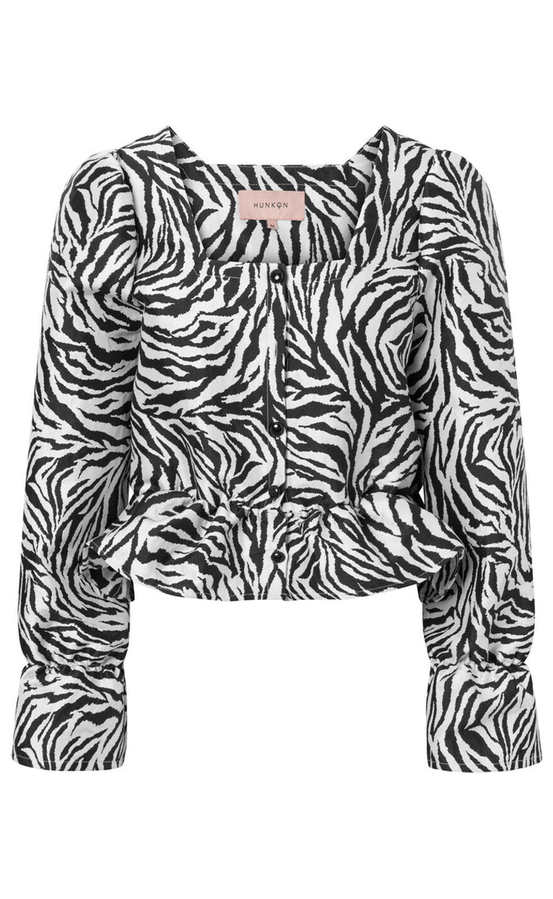 Hunkøn Bluse - Sanna - Zebra Striped