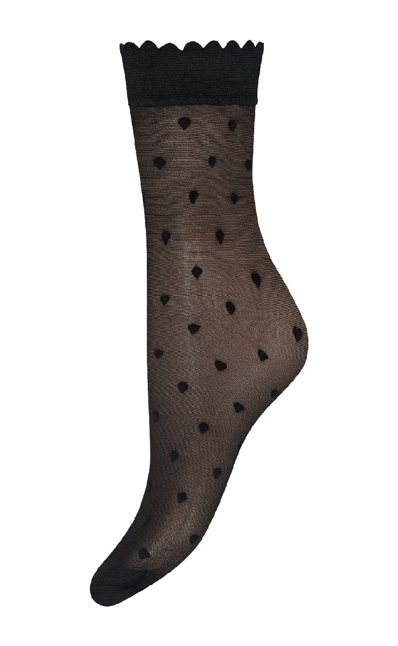 Hype The Detail Strømper - Ankle Heart 30d - Black 1100
